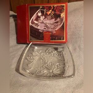 Gorham Crystal Decorative Plate/Bowl with Floral Design